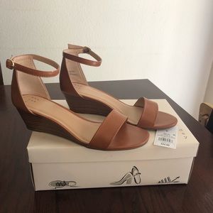 Brown low heel wedge